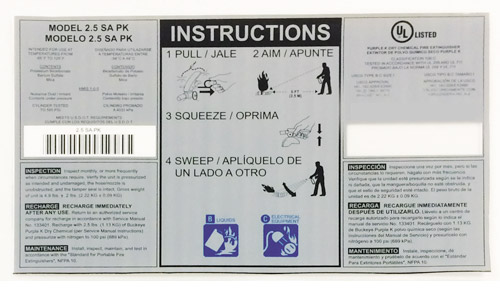 Fire Extinguisher Labels Example Image 3