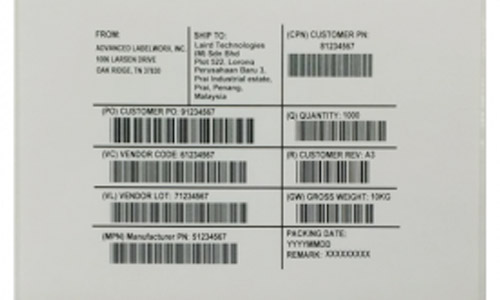 Thermal Transfer Labels Example Image 3