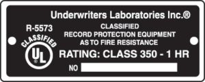 Ul 1 Hour Fire Label